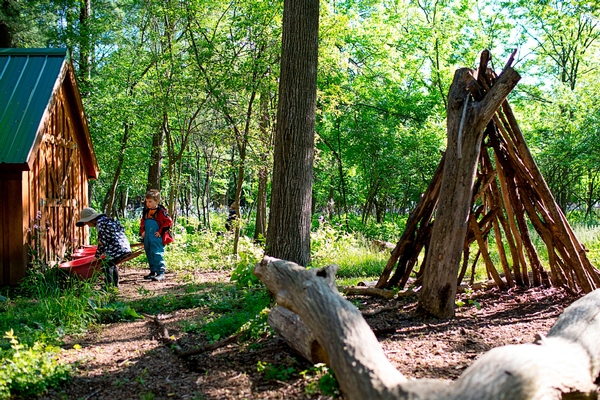 Wooded area with fort