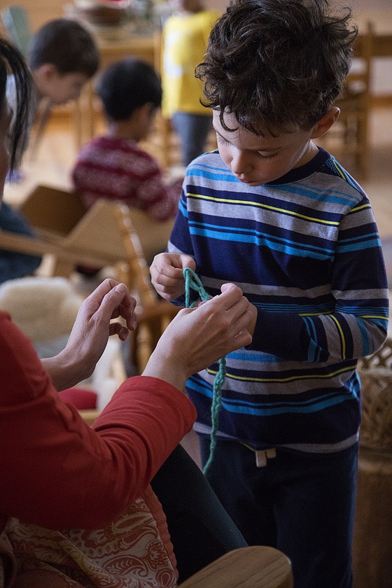 Boy Finger Knitting