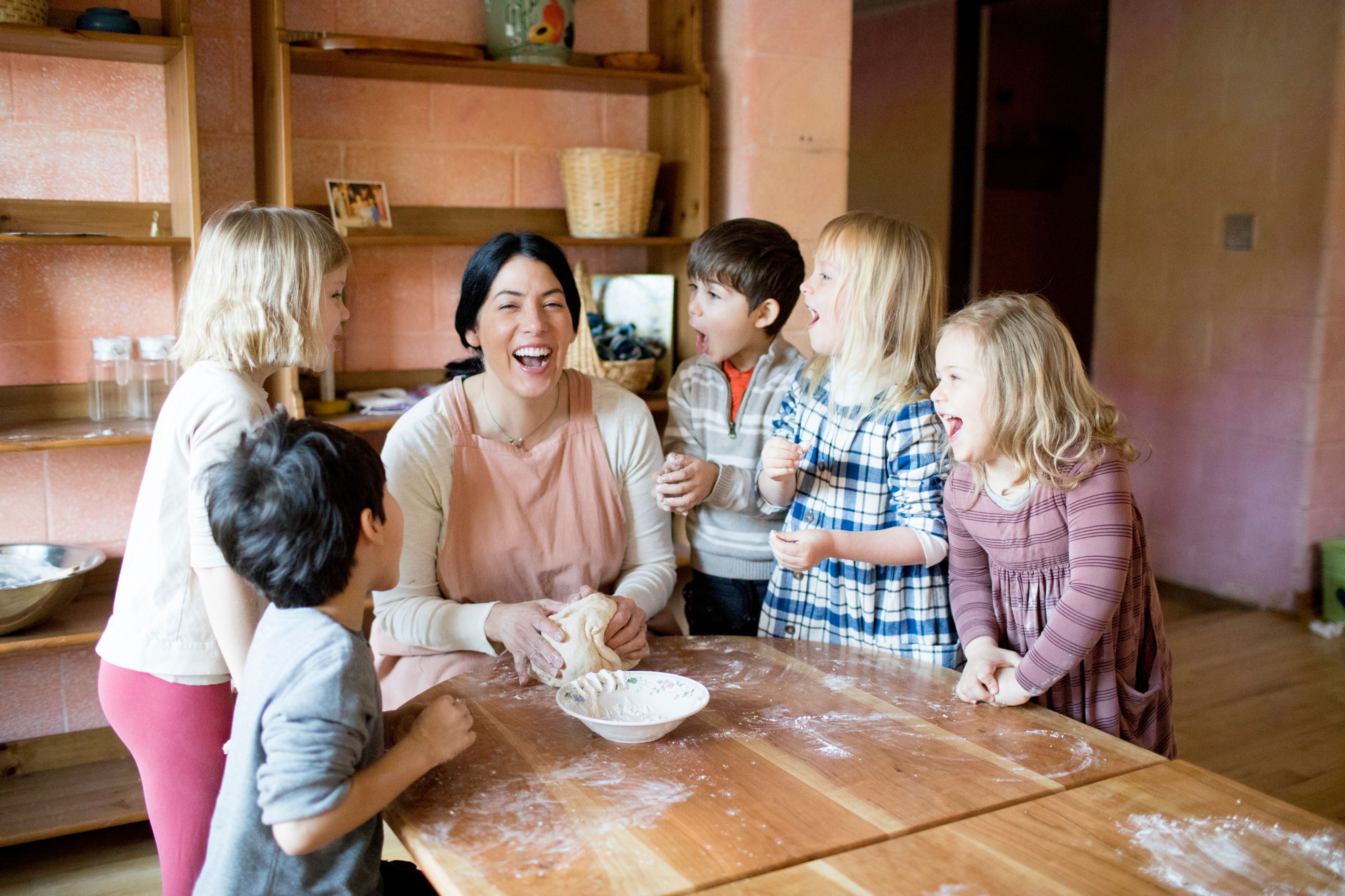 Teacher and Students Laughing