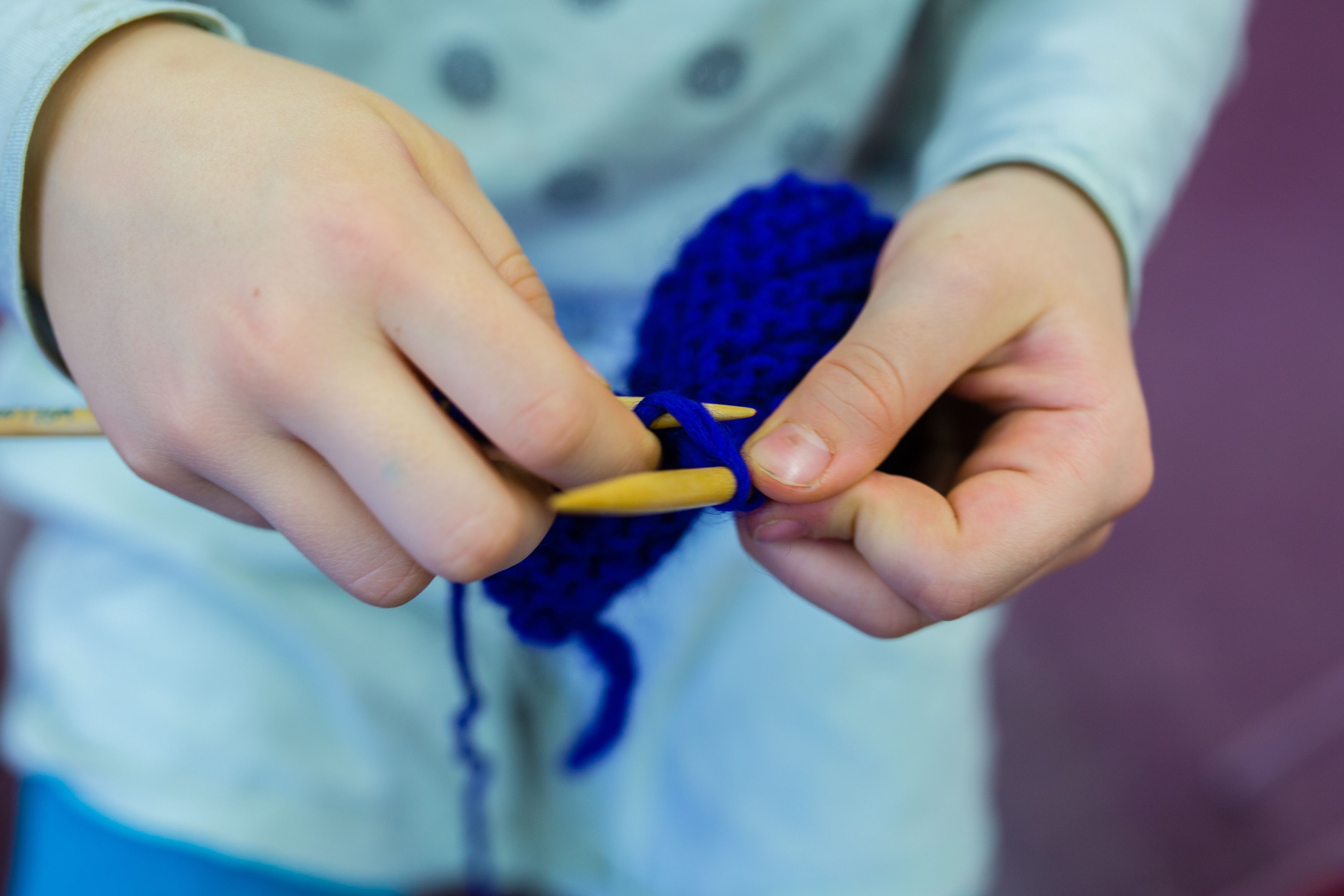 Girl Knitting