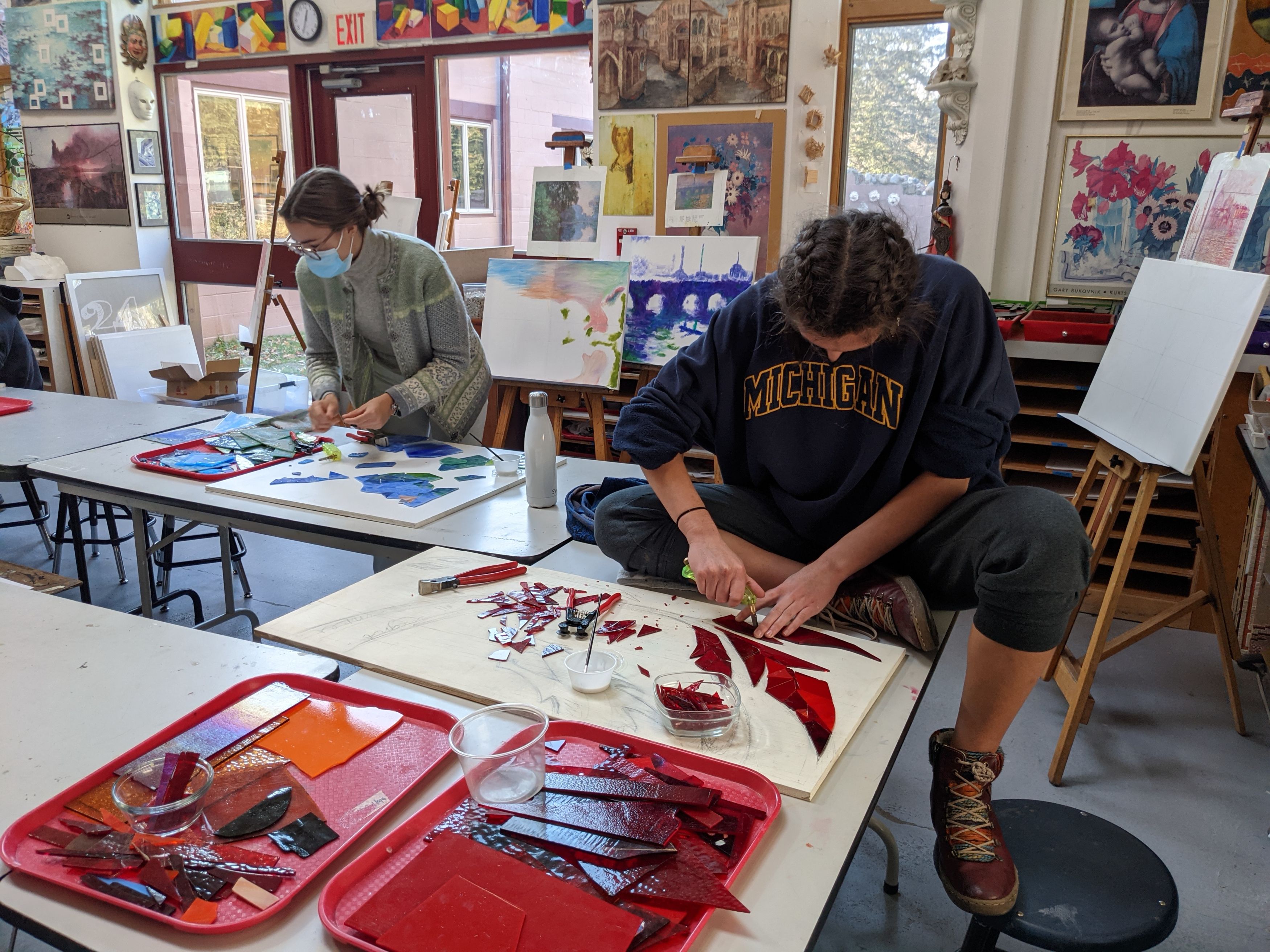 HS Students Building Mosaics