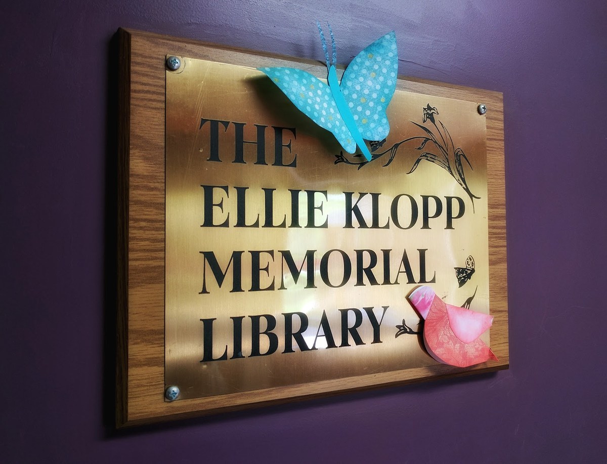 Ellie Klopp Library Sign
